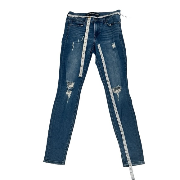 Express Ultimate Stretch Mid Rise Distressed Jean Leggings Size 4 Women’s - Picture 5 of 6